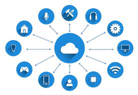 blue internet icons as a diagram