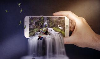 Waterfalls Phone banner drawing