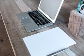 Home Office Laptop and white blank