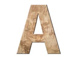 letters a wood grain