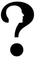 silhouette of male head in question mark
