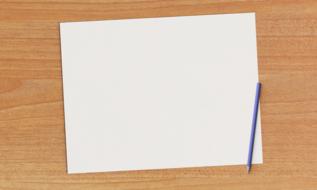 white sheet and simple pencil on the table