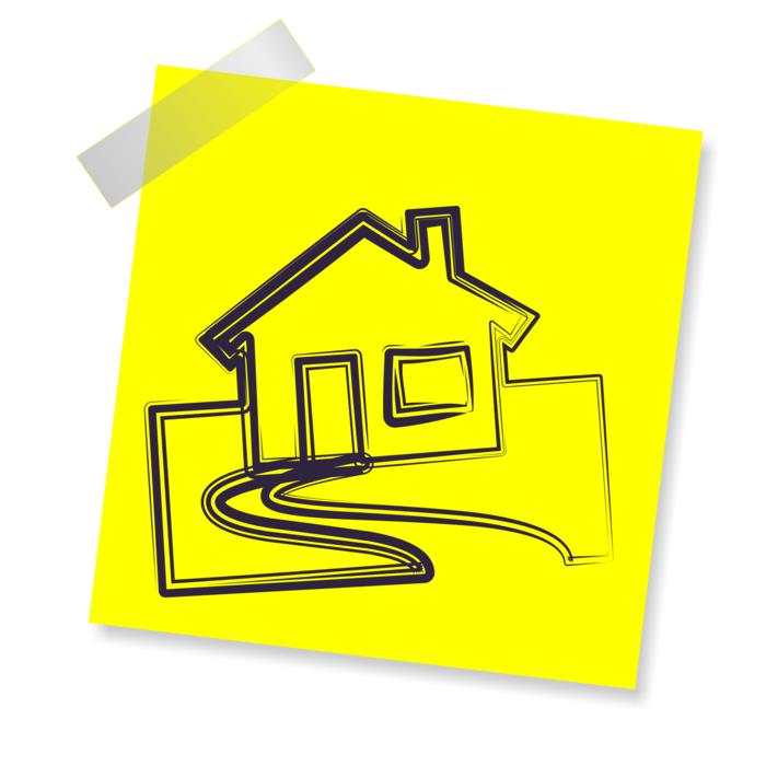 real estate on yellow sticker