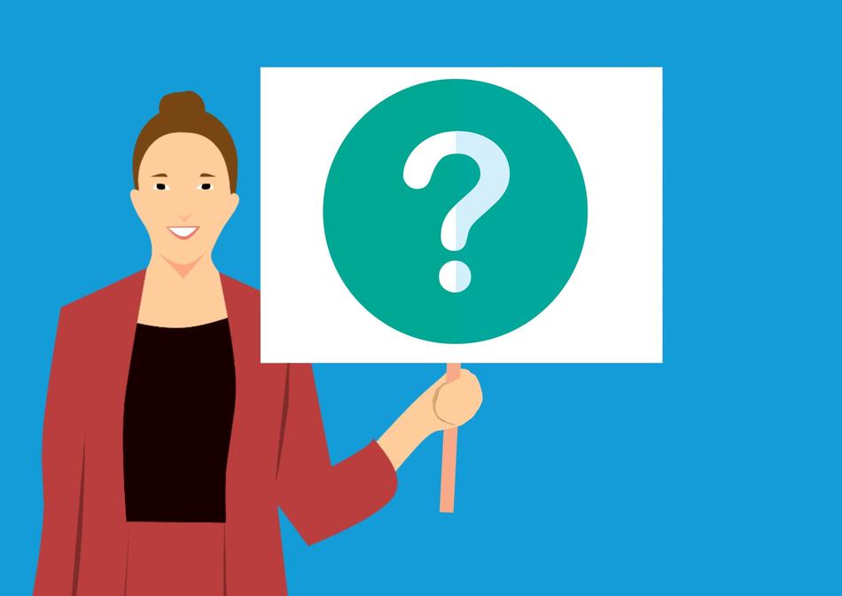 asking guess business drawing with blue background