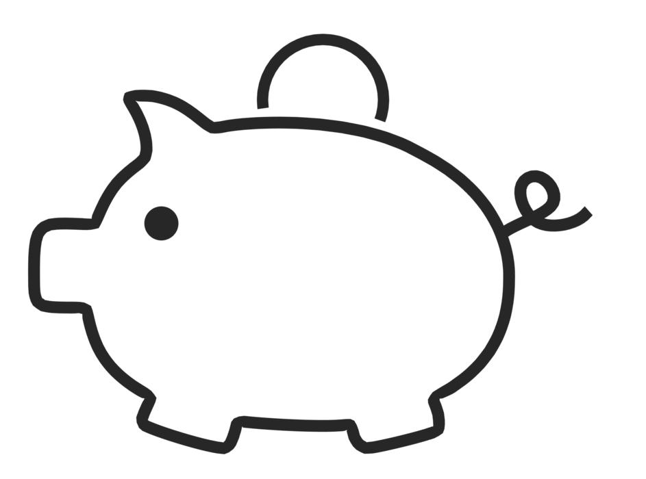 outlined piggy bank