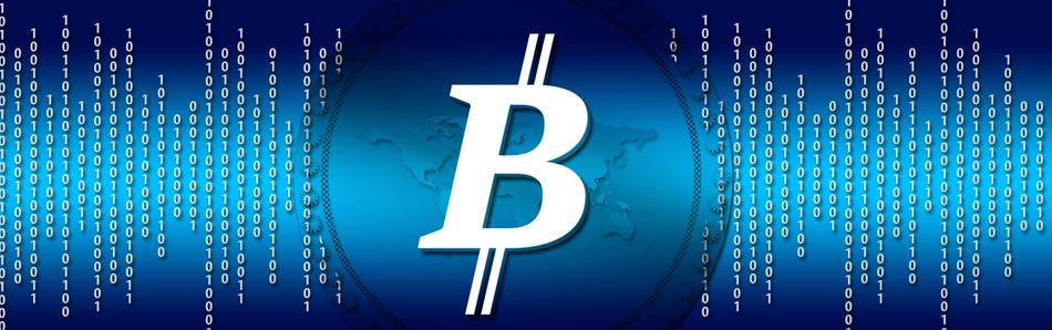 bitcoin icon on the blue background