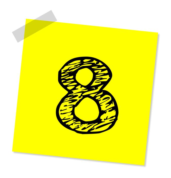 eight number yellow stick