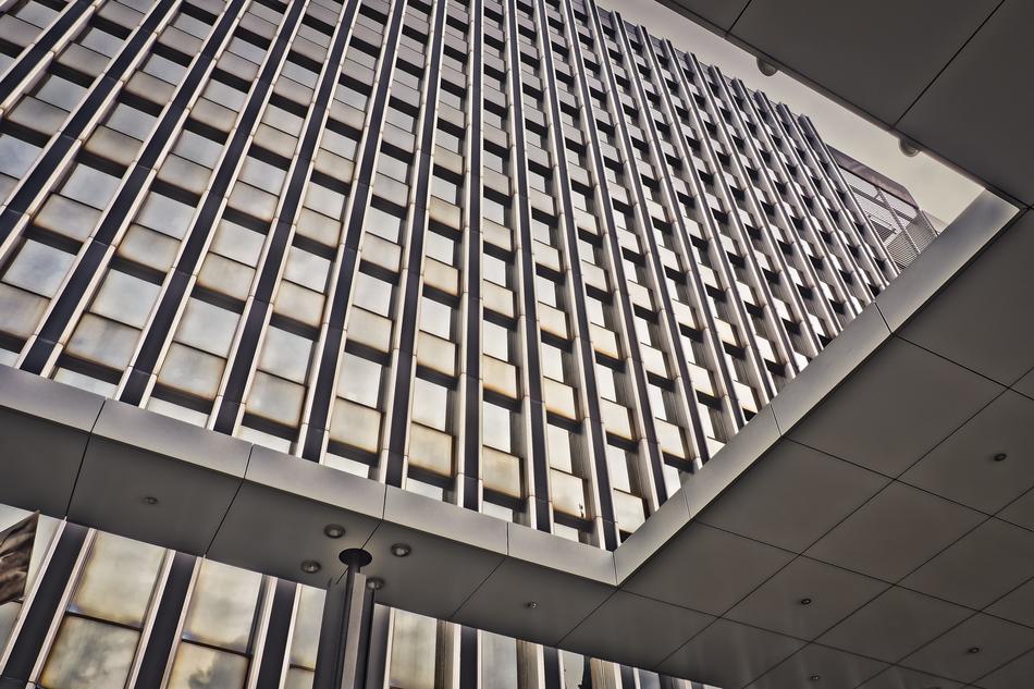 modern glass building in Düsseldorf