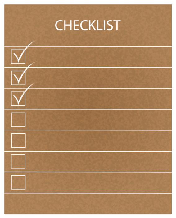 checklist for filling out