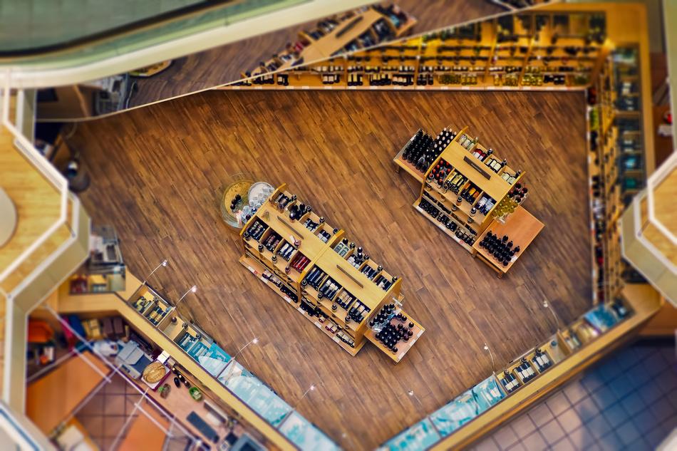 top view of Department in store