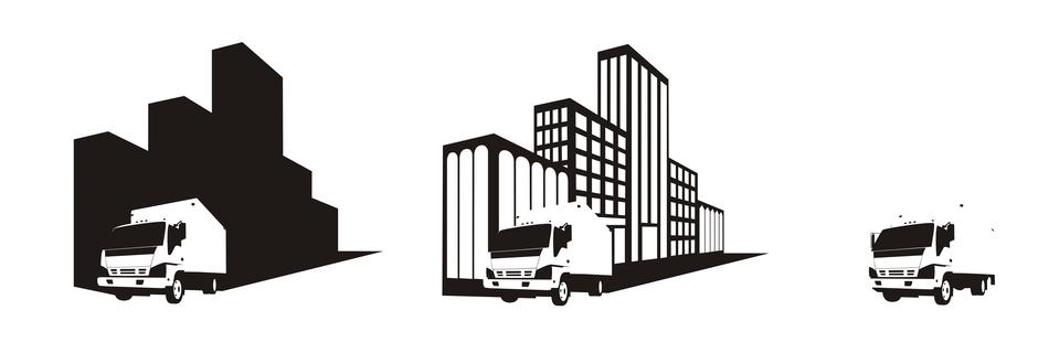 van trucking icon moving drawing