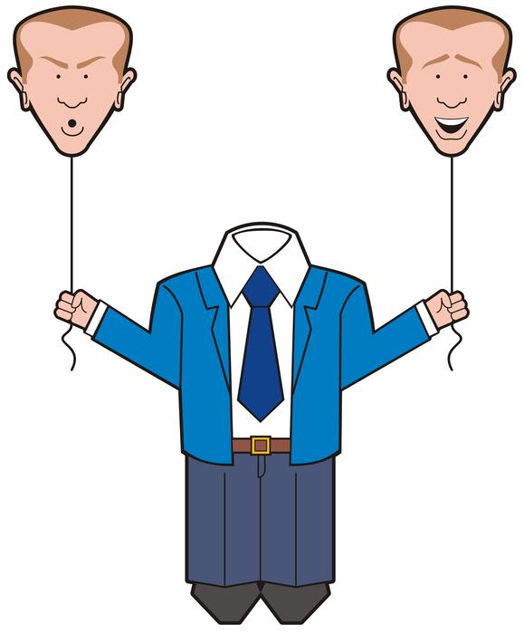 silhouette of a man with balloons in the shape of a head
