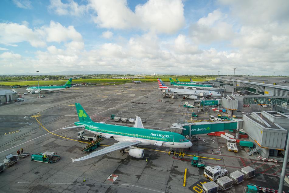 aerial view of Airplane in Airport