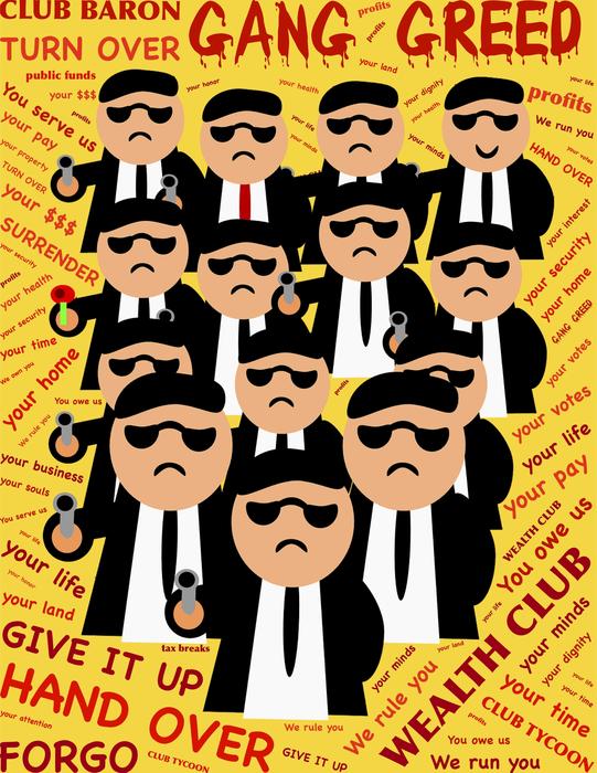 gang club greed on the banner