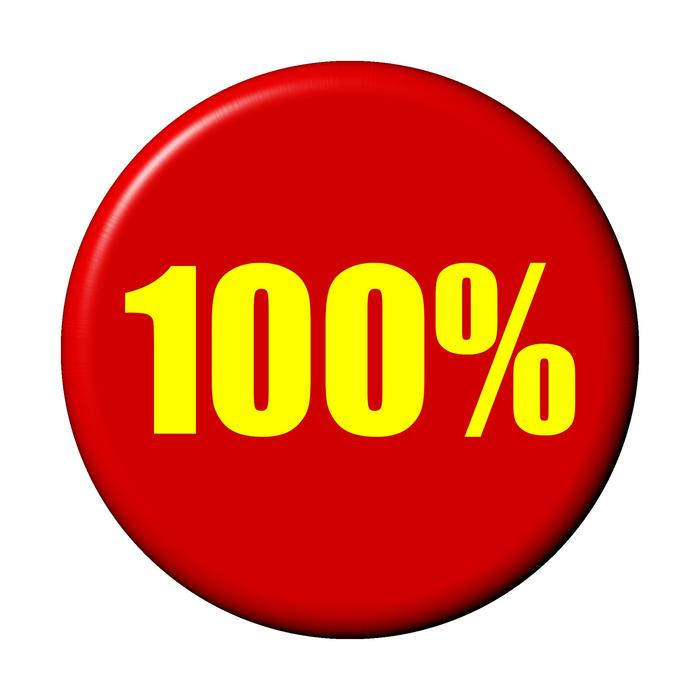 100% on red button