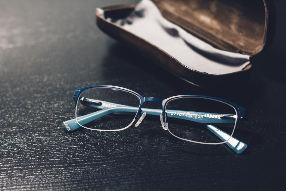 glasses and case on the table