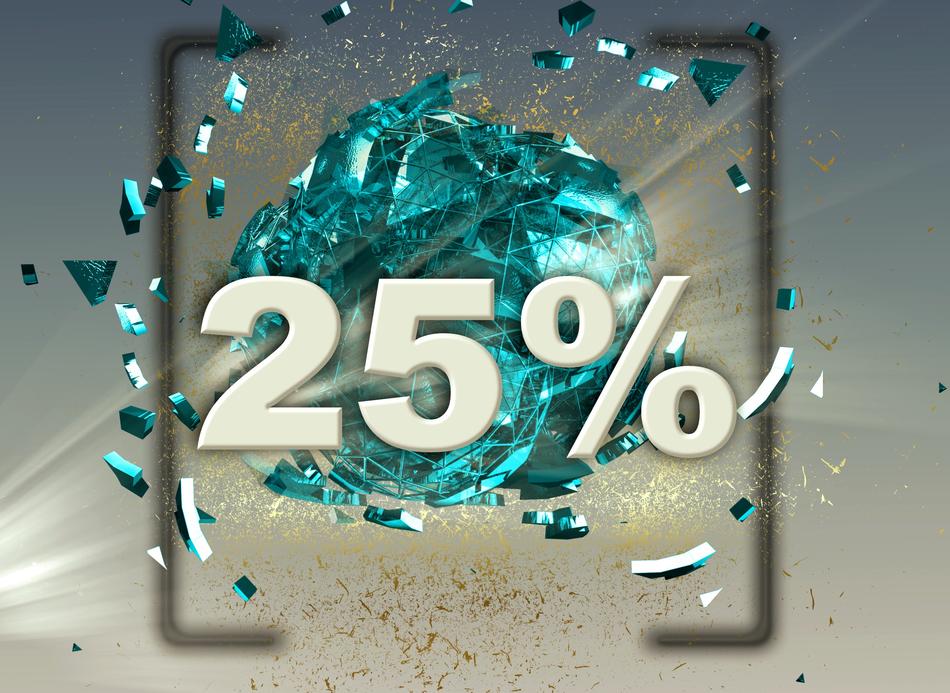 25% as a symbol of a proposal