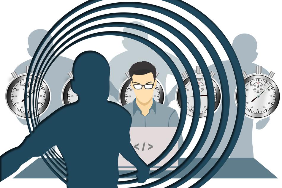 psychology of pressure on the background of the clock on the wall
