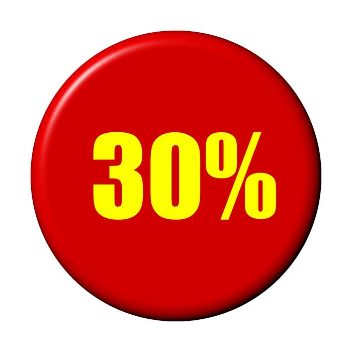 30% on red button
