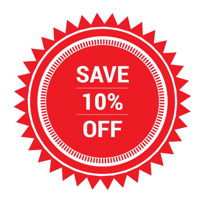 10% as a percentage of the sale