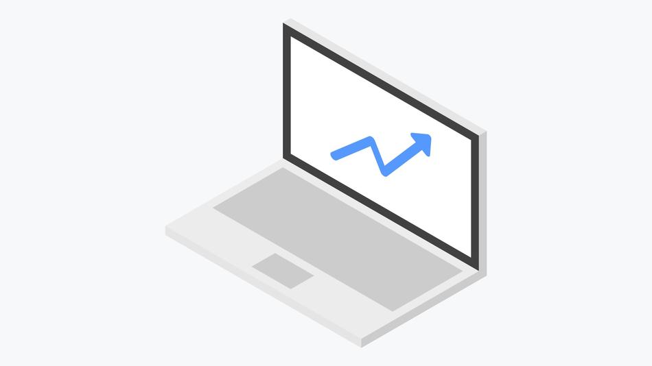 laptop symbol with graph on screen