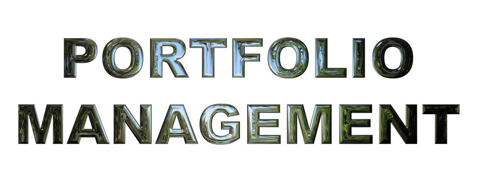 lettering portfolio management on white background