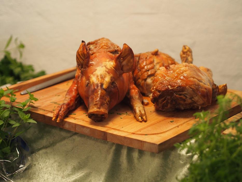 Piglet Roasted as a holiday food