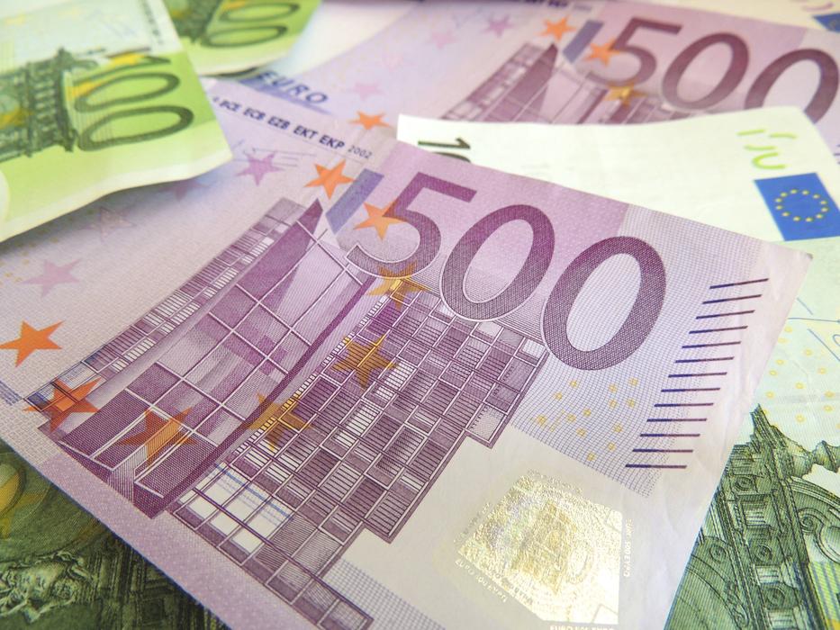 background from euro banknotes