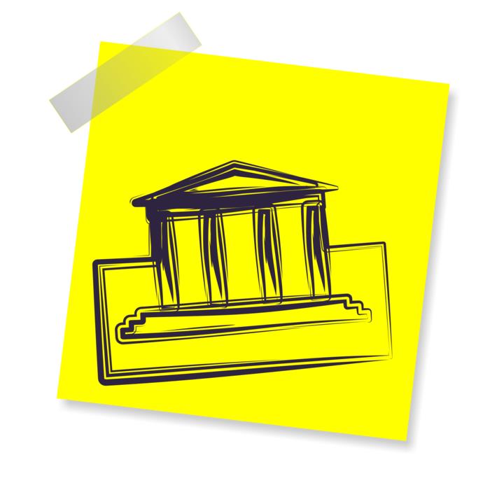 image of the bank on a yellow sticker