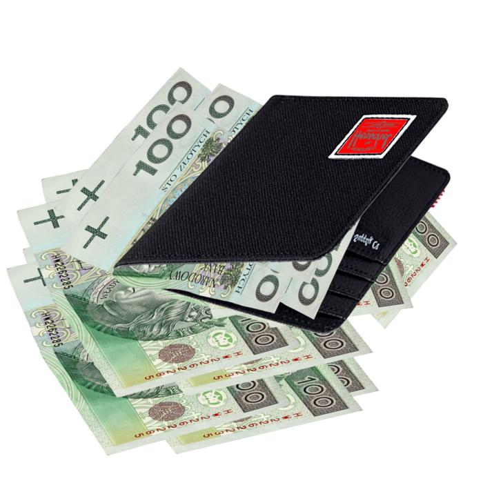 wallet with money on a white background