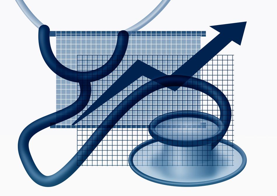 stethoscope over greed drawing, medical investigation
