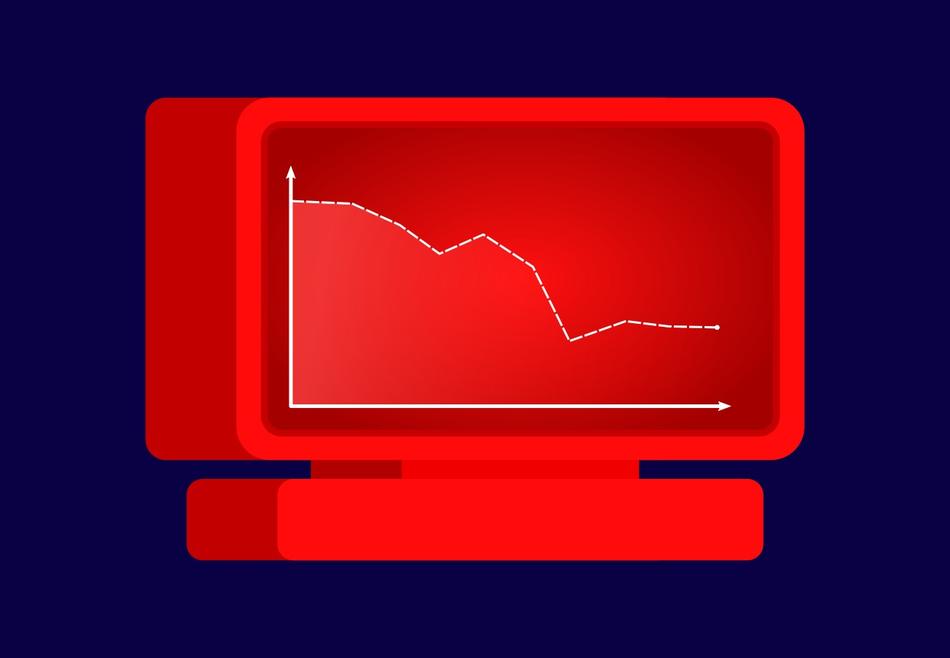 graph on tv screen as illustration