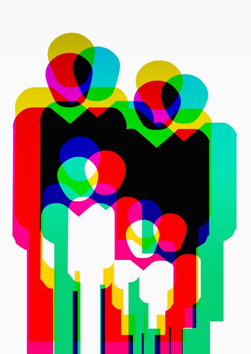 colorful family picrogram on white background