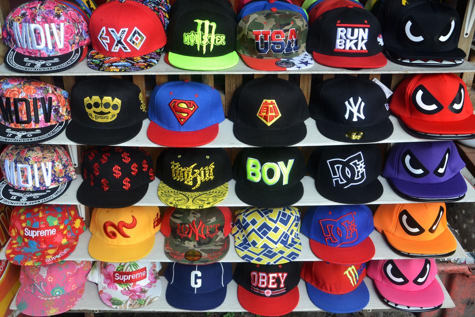 variety of logo caps for sale
