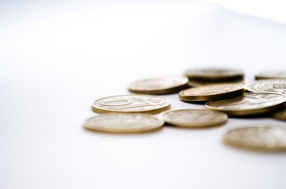 kazakhstani tenge on white background