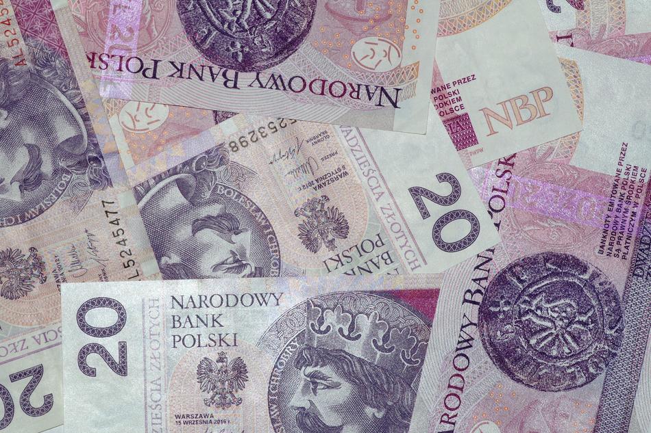 background from polish banknotes