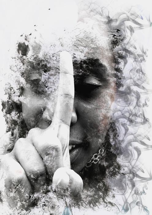 african american with thumb up as illustration