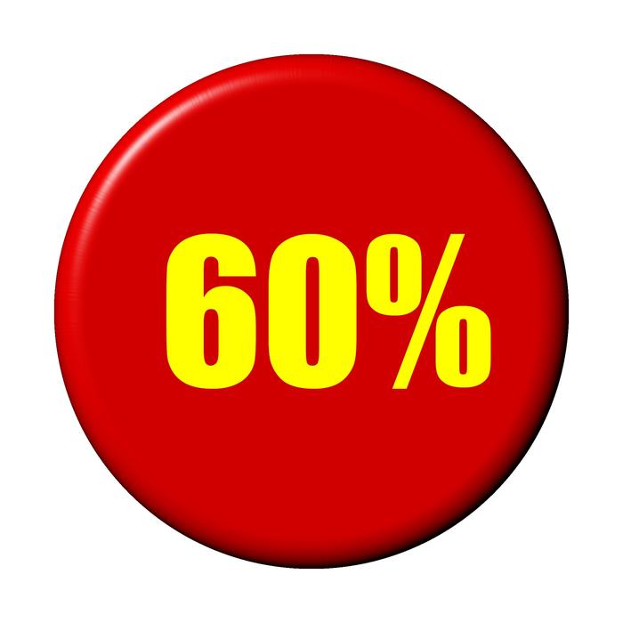 60% on red button