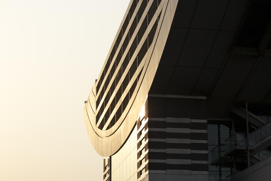 modern building structure under the rays of the sun