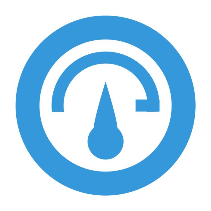 blue screen symbol on white background