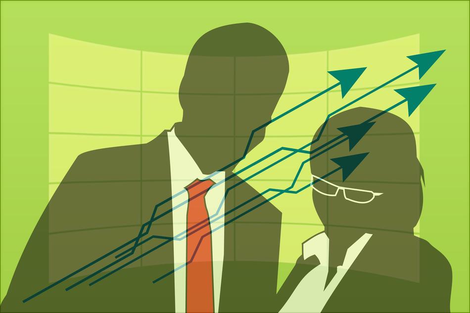 arrows in the illustrations of marketers