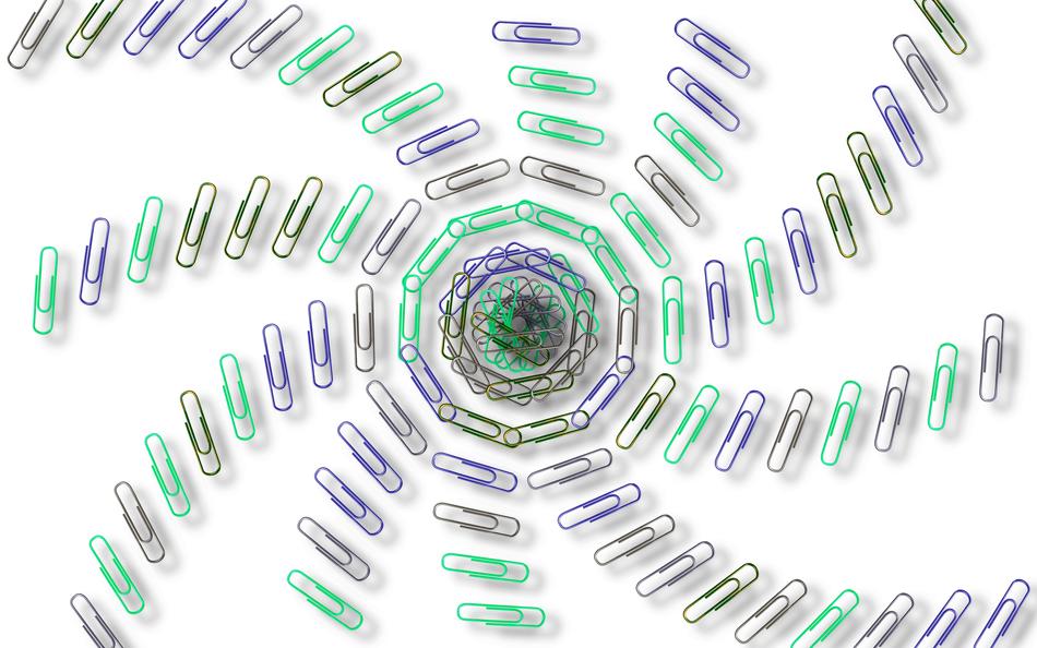 swirl of paperclips