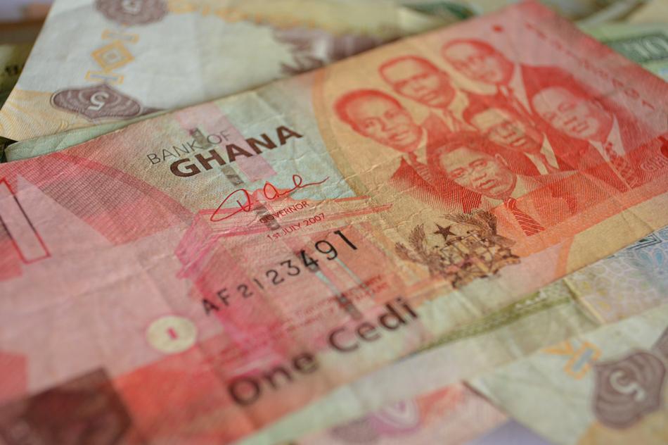 Colorful Ghana banknotes with the portraits