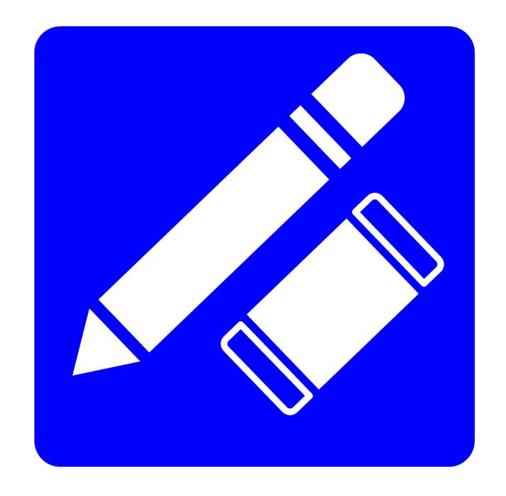 pencil and eraser as pictogram