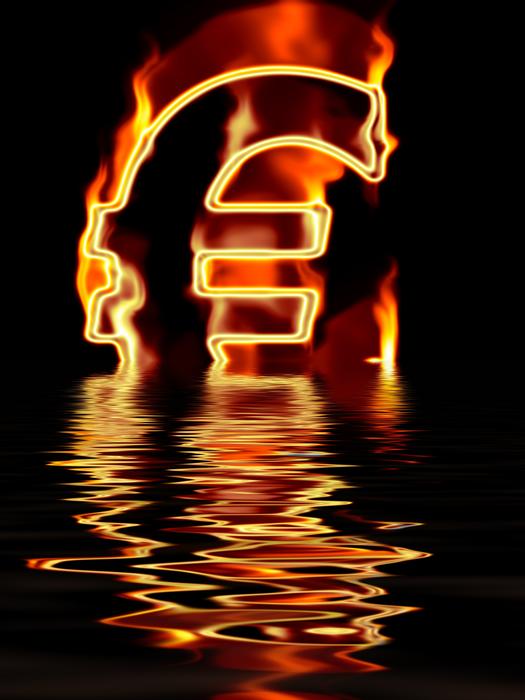 burning banknote in water