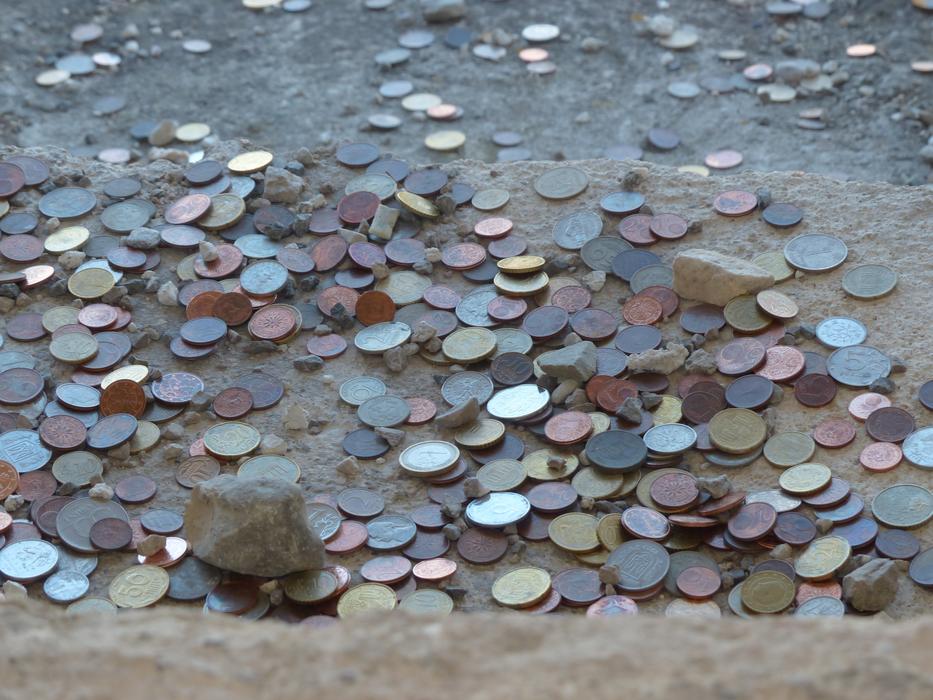 many coins as a donation