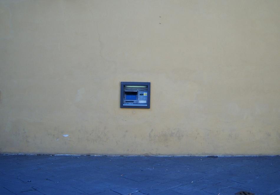 window at the cash desk in the bank