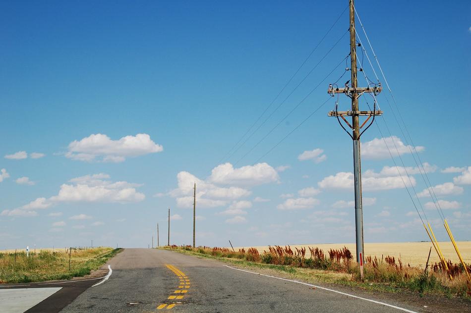 pillars near the road
