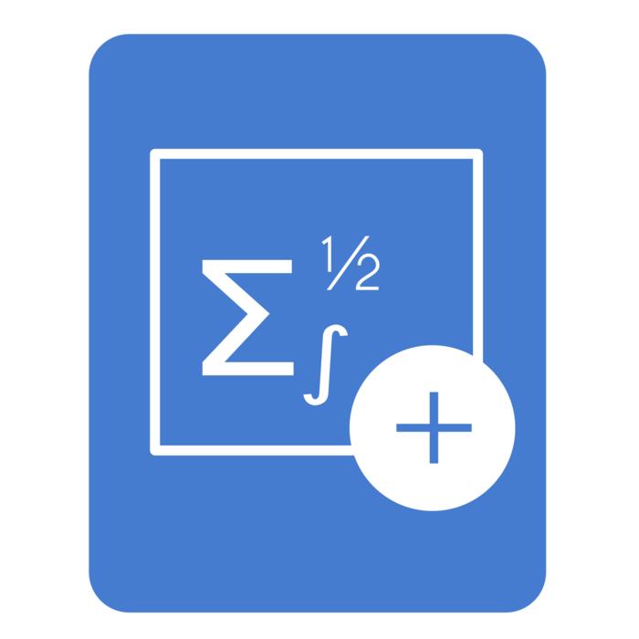 calculation icon on blue