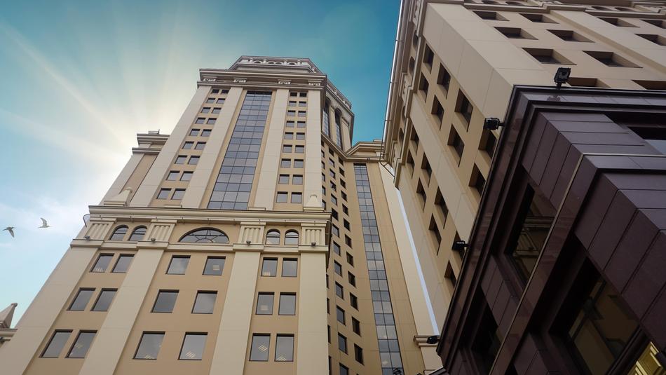 architectural construction under the blue sky
